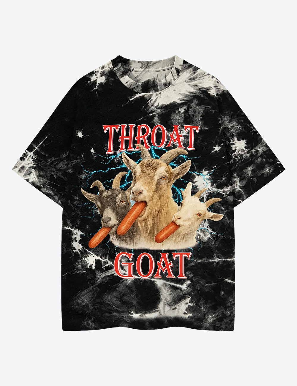 Throat Goat Girls Trip Dirty Humor Unisex Cotton Handmade Tie-Dye T-Shirt
