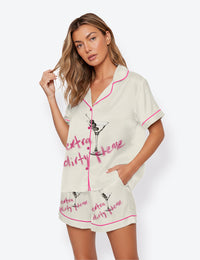 Women’s Extra Dirty Martini Cocktail Short Sleeve Satin Pajama Set