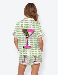Women’s Dirty Martini Please Short Sleeve Satin Pajama Set