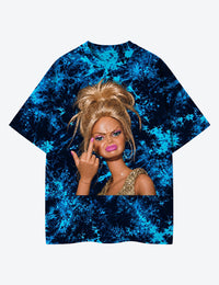 Shocked Funny Doll Pop Culture Unisex Cotton Handmade Tie-Dye T-Shirt