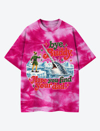 Bye Buddy Christmas Unisex Cotton Handmade Tie-Dye T-Shirt