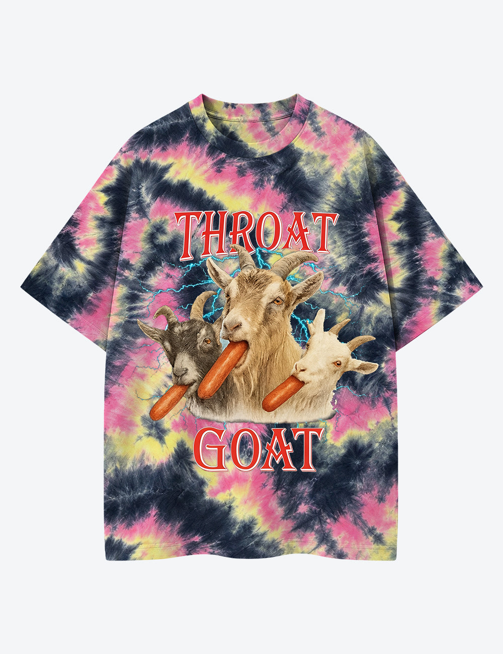 Throat Goat Girls Trip Dirty Humor Unisex Cotton Handmade Tie-Dye T-Shirt