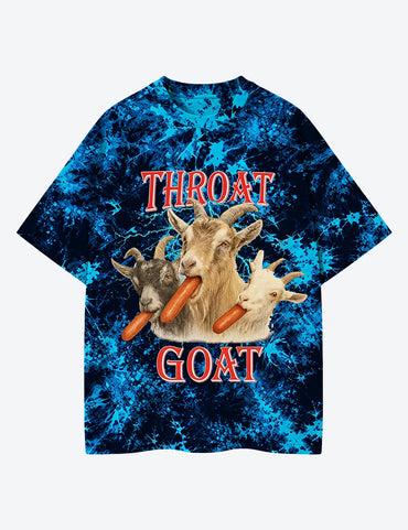 Throat Goat Girls Trip Dirty Humor Unisex Cotton Handmade Tie-Dye T-Shirt
