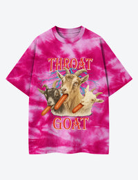 Throat Goat Girls Trip Dirty Humor Unisex Cotton Handmade Tie-Dye T-Shirt