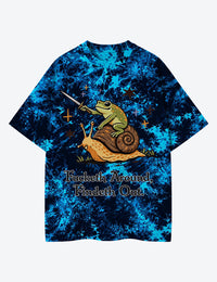 Frog Knight Riding Snail F*cketh Around Findeth Out Unisex Cotton Handmade Tie-Dye T-Shirt