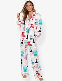 Women’s White Christmas Movie Long Sleeve Satin Pajama Set