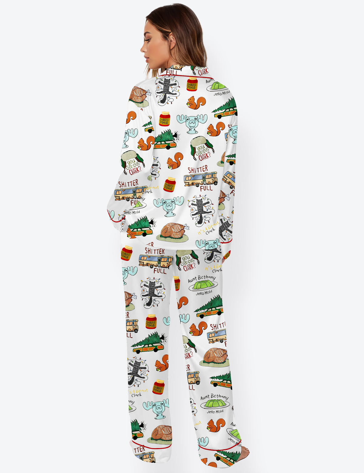 Women's It's A Beaut Clark Christmas Vacation Long Sleeve Satin Pajama Set