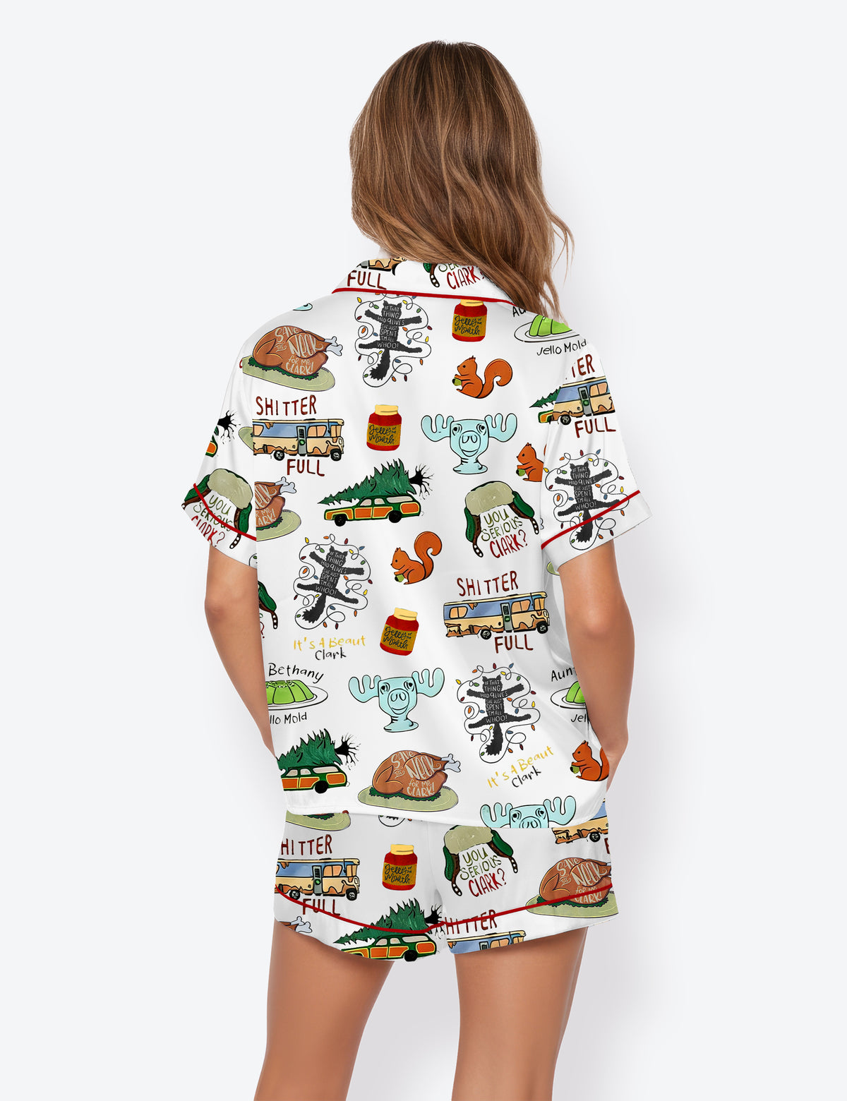 Women's It's A Beaut Clark Christmas Vacation Short Sleeve Satin Pajama Set