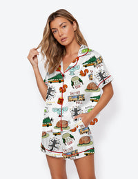 Women's It's A Beaut Clark Christmas Vacation Short Sleeve Satin Pajama Set